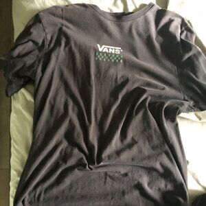 Vans Black T shirt w/ Green Checker